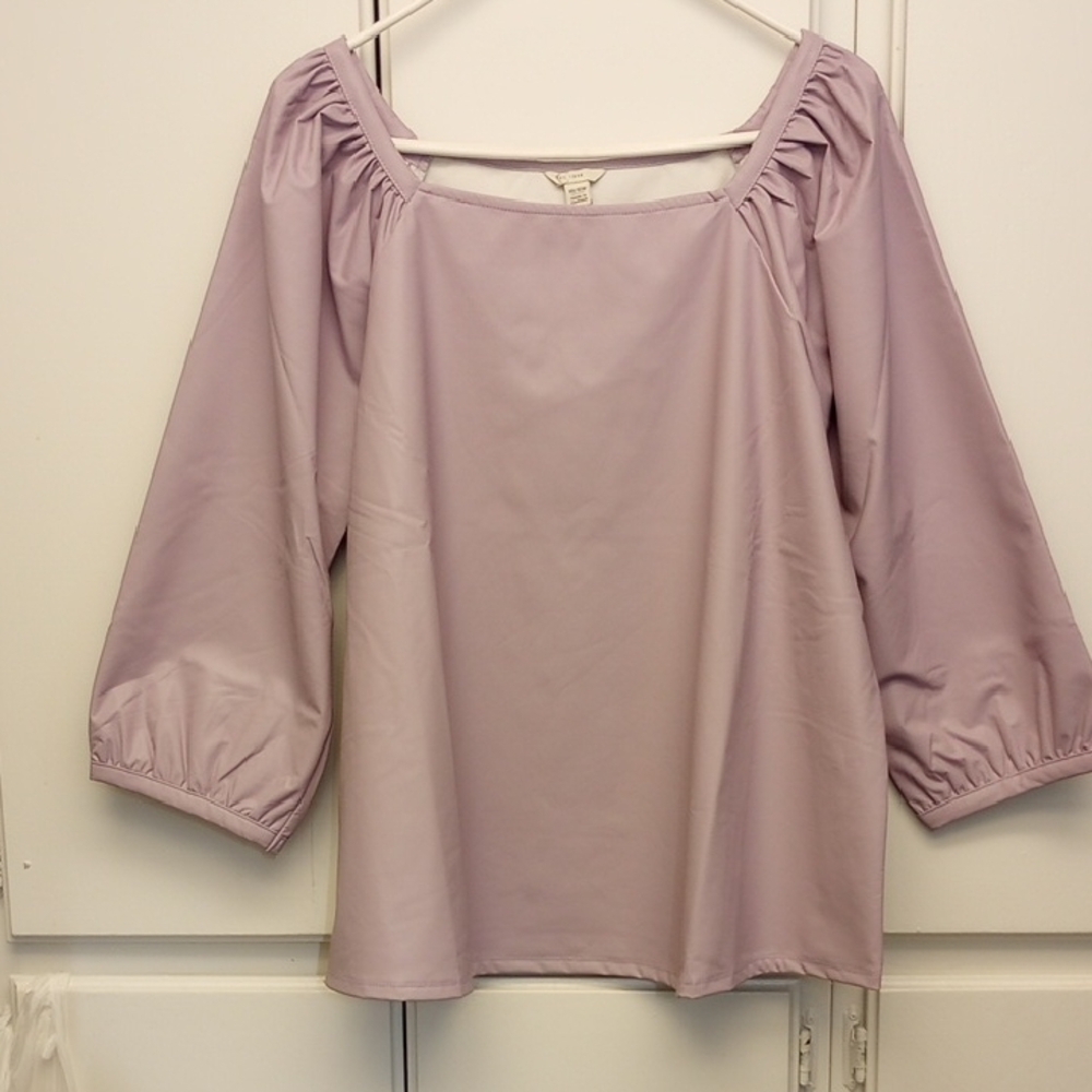 Lavender Synthetic Leather Blouse with Elegant Design